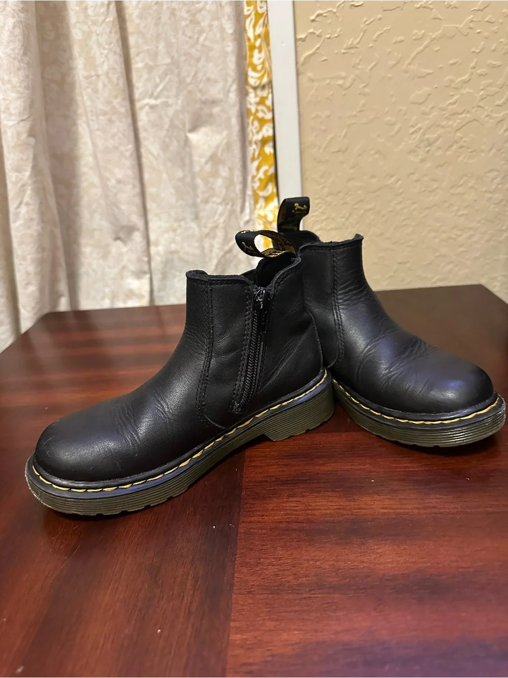 Dr. Martens 2976 J Chelsea Boots Kids Size 12 Black Softy T Leather Side Zip